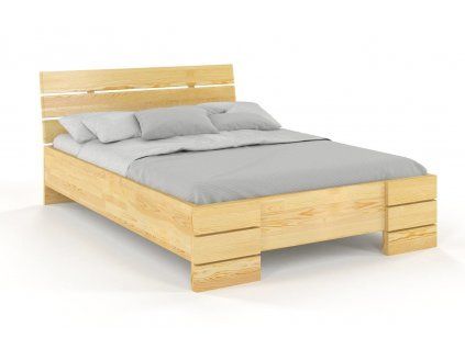 Masívna posteľ Sandemo High z borovice  (Farba Prírodná, Rozmer postele 90 x 200 cm)