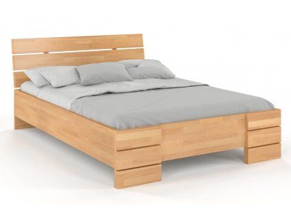 Masívna posteľ Sandemo High buk  (Farba Prírodná, Rozmer postele 90 x 200 cm)