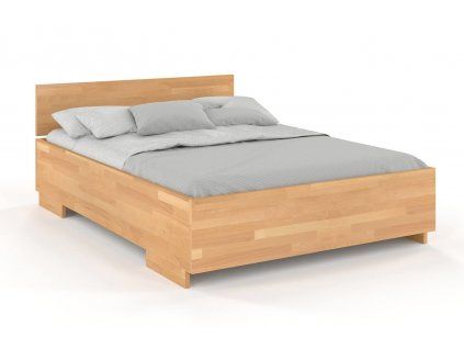 Posteľ s úložným priestorom Bergman High buk (Farba Prírodná, Rozmer postele 200 x 200 cm)
