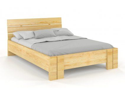 Borovicová posteľ Arhus High s úložným priestorom (Farba Prírodná, Rozmer postele 200 x 200 cm)