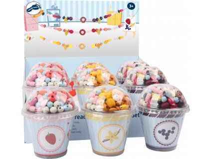 Drevené korálky Candy 1 kelímok - fialové