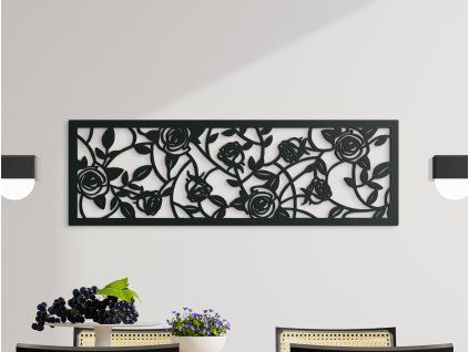 Drevený panel na stenu Ruže (Farba obrazu Sivá, Rozmer obrazu 10 x 31,5 cm)