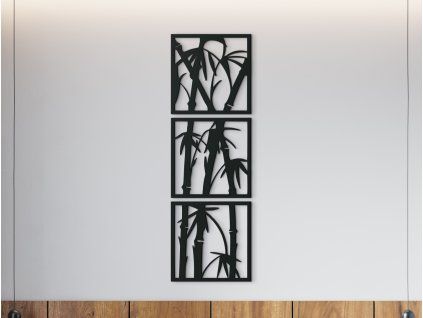 Viacdielny obraz Bambus (Farba obrazu Sivá, Rozmer obrazu 45,5 x 14,5 cm)
