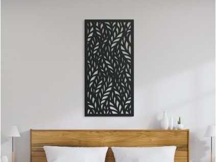 Obraz z dreva Listy (Farba obrazu Sivá, Rozmer obrazu 31 x 15,5 cm)