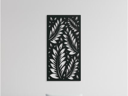 Drevený obraz Listy vo vánku (Farba obrazu Sivá, Rozmer obrazu 31,5 x 16 cm)