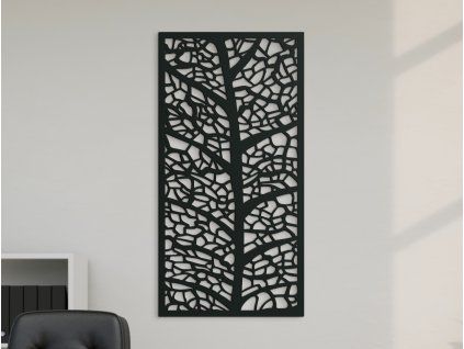 Drevený obraz List v priblížení (Farba obrazu Sivá, Rozmer obrazu 31,5 x 16 cm)