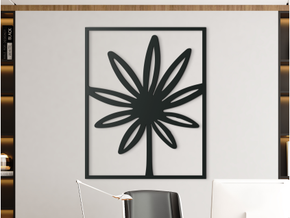 Minimalistický obraz Kvet (Farba obrazu Sivá, Rozmer obrazu 28,5 x 22,5 cm)