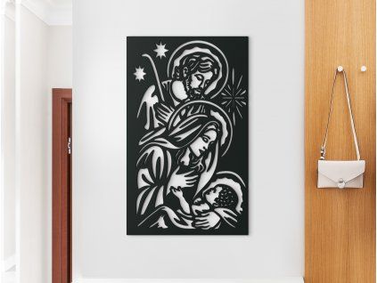 Drevený obraz Betlehem (Farba obrazu Sivá, Rozmer obrazu 31,5 x 19,5 cm)