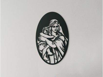 Drevený obraz Mária s Ježiškom