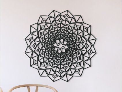 Drevená Mandala na stenu (Farba obrazu Sivá, Rozmer obrazu 31,5 x 31,5 cm)
