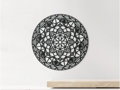 Drevená mandala Kruh (Farba obrazu Sivá, Rozmer obrazu 31,5 x 31,5 cm)