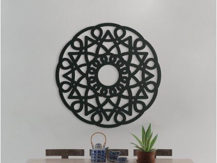 Kruhová mandala na stenu Jednota (Farba obrazu Sivá, Rozmer obrazu 31,5 x 31,5 cm)