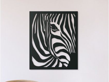 Drevený obraz na stenu Hlava zebry (Farba obrazu Sivá, Rozmer obrazu 27,5 x 22,5 cm)