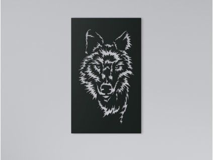 Drevený obraz na stenu Vlk - samotár (Farba obrazu Sivá, Rozmer obrazu 19 x 31,5 cm)