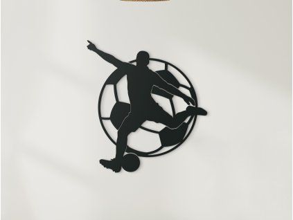 Drevená nálepka Futbalista (Farba obrazu Sivá, Rozmer obrazu 29,5 x 22,5 cm)