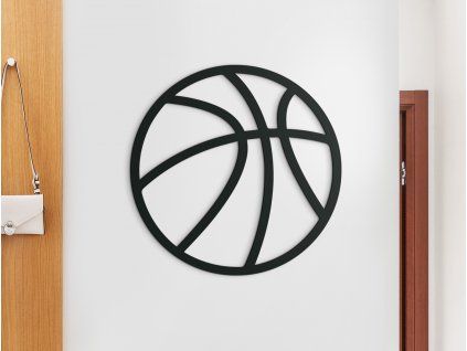 Drevená nálepka Basketbalová lopta (Farba obrazu Sivá, Rozmer obrazu 22,5 x 22,5 cm)