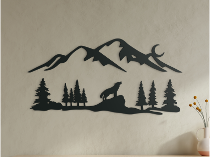 3D nálepka Vlk - Volanie divočiny (Farba obrazu Sivá, Rozmer obrazu 15,5 x 31,5 cm)