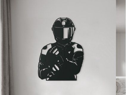 Drevená nálepka Motorkár