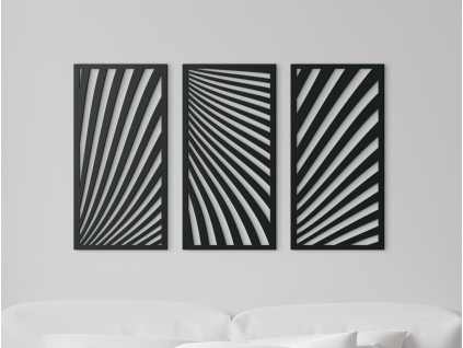 3-dielny obraz z dreva Zebrí motív (Farba obrazu Sivá, Rozmer obrazu 29 x 45,5 cm)