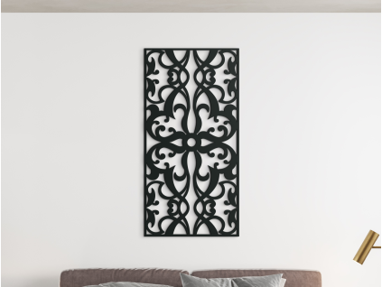 Drevený panel na stenu Kvetinový ornament