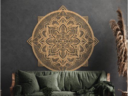 Drevená mandala Vášeň (Farba obrazu Sivá, Rozmer obrazu 84 x 84 cm)