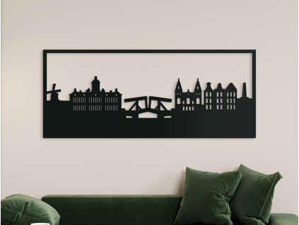 Obraz Amsterdam (Farba obrazu Sivá, Rozmer obrazu 25,5 x 62 cm)