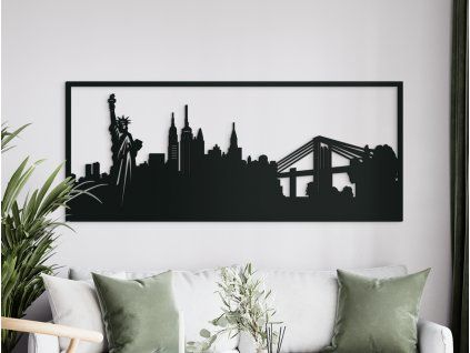 Obraz New York (Farba obrazu Sivá, Rozmer obrazu 25,5 x 62 cm)