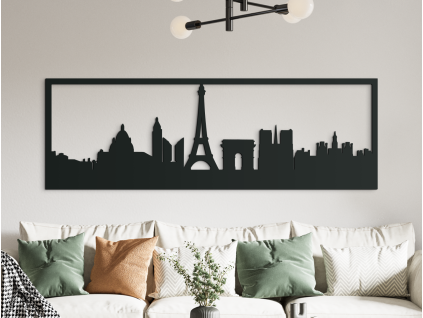 Obraz Paríž panoráma (Farba obrazu Sivá, Rozmer obrazu 20,5 x 62 cm)