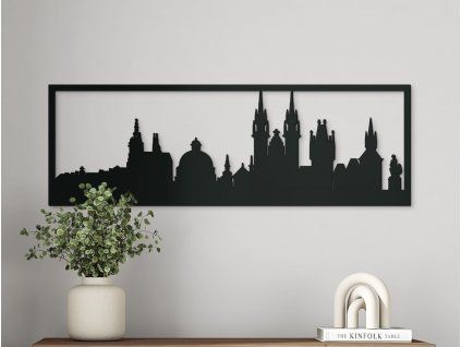 Obraz Praha panoráma (Farba obrazu Sivá, Rozmer obrazu 20,5 x 62 cm)
