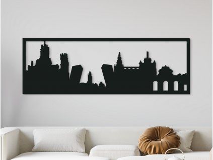 Obraz Madrid panoráma (Farba obrazu Sivá, Rozmer obrazu 20,5 x 62 cm)