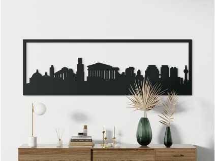 Obraz Atény panoráma (Farba obrazu Sivá, Rozmer obrazu 20,5 x 62 cm)