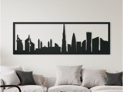 Obraz Dubaj panoráma (Farba obrazu Sivá, Rozmer obrazu 20,5 x 62 cm)