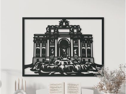 Obraz Fontána di Trevi (Farba obrazu Sivá, Rozmer obrazu 33,5 x 45,5 cm)
