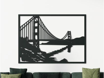 Obraz Most Golden Gate, San Francisco (Farba obrazu Sivá, Rozmer obrazu 33,5 x 45,5 cm)