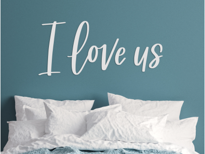 Drevený nápis I love us