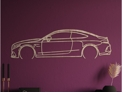 Moderný obraz Mercedes C63 AMG (Farba obrazu Sivá, Rozmer obrazu 18 x 60 cm)