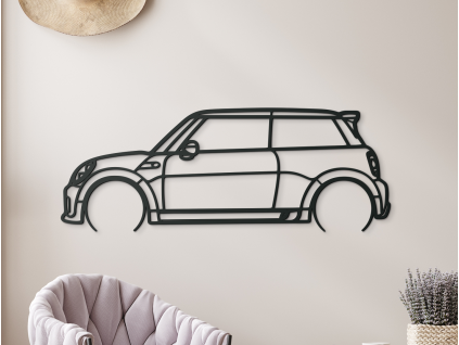 Nálepka Mini Cooper 13 (Farba obrazu Sivá, Rozmer obrazu 22,5 x 60 cm)