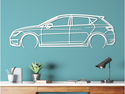 Nálepka auta na stenu Seat Leon TSI (Farba obrazu Sivá, Rozmer obrazu 19,5 x 60 cm)