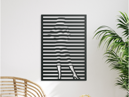 Minimalistický obraz Silueta ženy (Farba obrazu Sivá, Rozmer obrazu 31,5 x 21,5 cm)