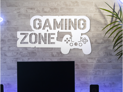 Detská nálepka na stenu Gaming zone (Farba obrazu Sivá, Rozmer obrazu 16,5 x 31,5 cm)