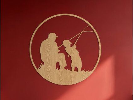 Okrúhla nálepka na stenu Rybačka