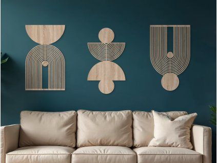 Dekorácia na stenu Geometrické tvary (Farba obrazu Sivá, Rozmer obrazu 47,5 x 84 cm)
