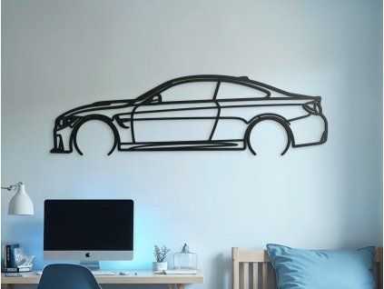 Drevený obraz na stenu BMW M4 (Farba obrazu Sivá, Rozmer obrazu 17,5 x 60 cm)