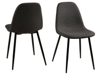 4x Jedálenská stolička Wilma - tmavosivá / čierna