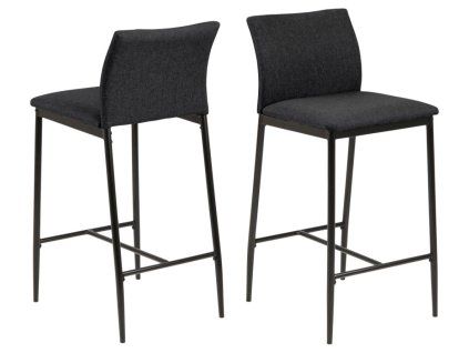 2x Barová stolička Demina - sivá / čierna