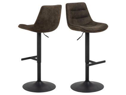 2x Barová stolička Adisa - hnedosivá / čierna