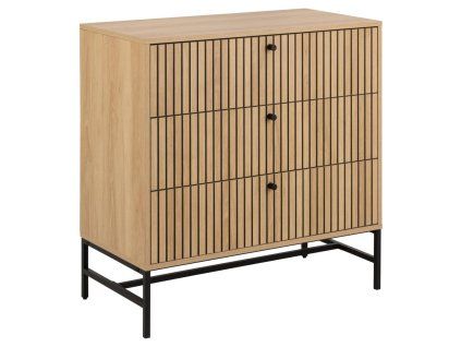 Zásuvková komoda Albany 3S - dub / čierna