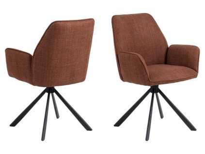 2x Otočné jedálenské kreslo Glenda - hnedá / čierna