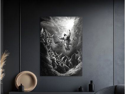 Čiernobiely obraz Nanebovstúpenie (Farba rámu Bez rámu, Povrchová úprava Matná, Veľkosť obrazu A4)