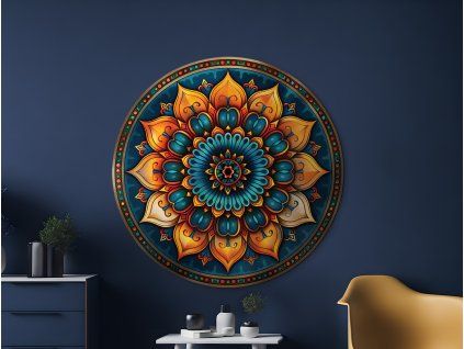 Kvetinová mandala Smaragdová hĺbka (Povrchová úprava Matná, Rozmer obrazu 33,5 x 33,5 cm)